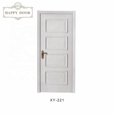 China Interior swing hdf laminated prehung 6 panel door bedroom door white finish patterns for sale