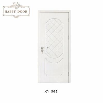 China Simple moden flush door, white door, white solid core wood interior door, PVC MDF door, bedroom door for sale