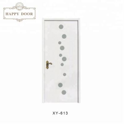 China Latest Design Interior Swing Decorative Bathroom 2 Panel Doors Use Small Pieces Of Glass for sale