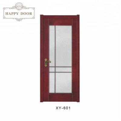 China Flush Swing Door With Half Moon Glass New American Style Steel Wood Door Made In Porcelain Glazed Door for sale