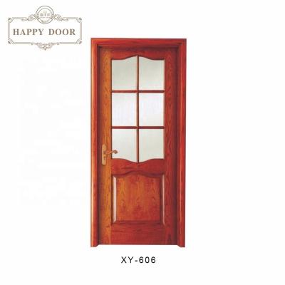 China Exterior Wood Doors Factory Made Professional Wood Swing Door With Glass Interior Painting Doors for sale