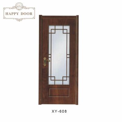 China Romania Classic Style Hot Sale Interior Door Design PVC Wood Carving Glass Door for sale