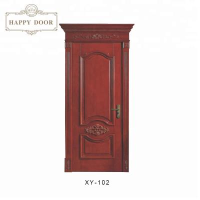 China Swing Good Quality Hardwood French Doors Interior Doors External Solid Wood Simple Pattern Design for sale