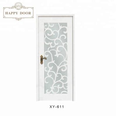 China Happy PVC Swing Door Cheap Waterproof Frosted Bathroom Door With Single European for sale