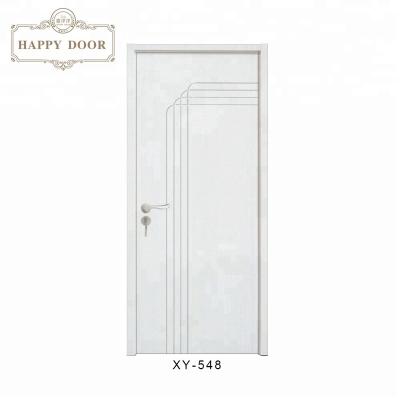 China Swing soundproof and waterproof interior wooden pvc wpc flush panel wood plastic door compound for sale