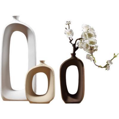 China Minimalist creative Nordic ceramic vase wind household living room table top dry flowers and ornaments for sale