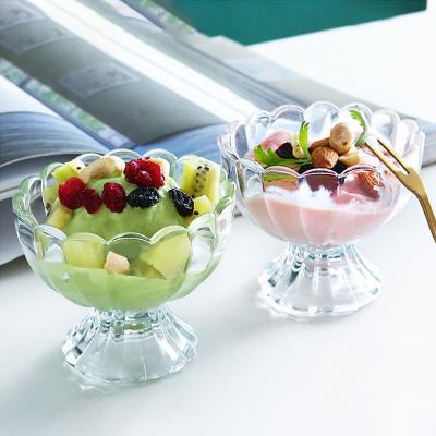 China Disposable Dessert Ice Cream Cup High Transparent Plastic Milkshake Ice Cream Bowl for sale