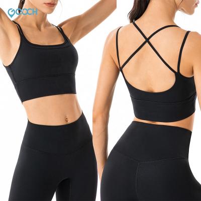 China High Impact Breathable Women Workout Cross Back Gym Fitness Sports Bra Sexy Yoga Wholesale Breathable Plus Size Sports Bra for sale