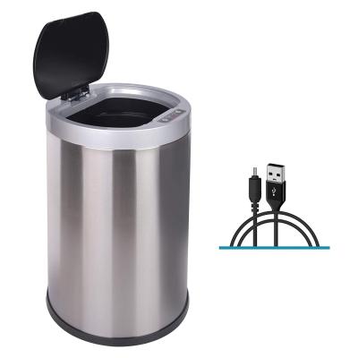 China 3.2gallon Sustainable Kitchen Automatic Trash Can Small Stainless Steel Electric Touchless Trash Can With Lid for sale