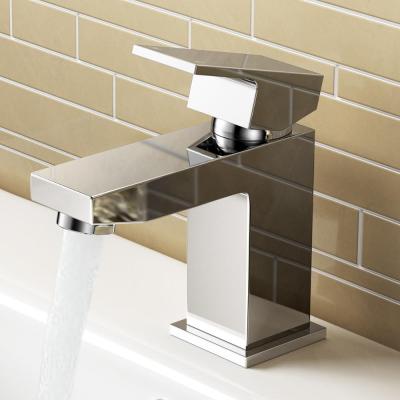 China Modern Basin Taps Square Locker Room Bathroom Sink Taps Mixers Chrome Brass With Standard Pipes for sale