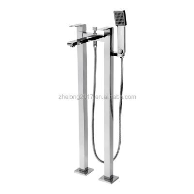 China With Sliding Bar Luxury Freestanding Bathtub Taps Freestanding Bathtub Mixer Tap Hand Shower Set for sale