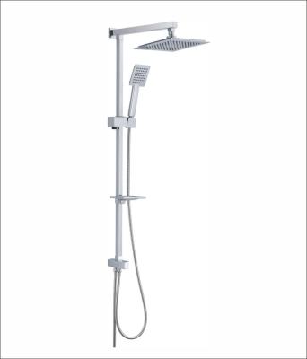 China With Slide Bar Hot Selling Contemporary Bathroom Wall Mount Hot And Cold Rain Shower Rail Kit Waterfall Shower Mixer Set for sale