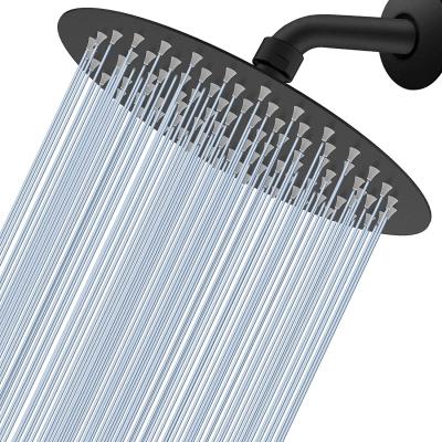 China With High Pressure Rainfall Shower Heads 304 Stainless Steel Shower Head Black Diverter Rain Round for sale