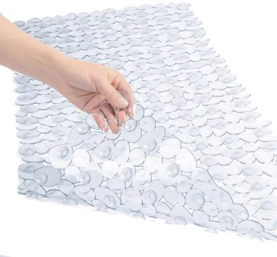 China 35 x 16 Inches Sustainable Non-Slip Tub Mat Soft Rubber Bathroom Bathmat With Strong Suction Cups for sale