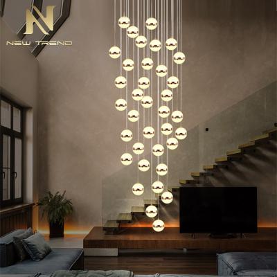 China Unique Unique Design Decoration Indoor Lighting For Hotel Villa Acrylic Ball Led Chandelier for sale