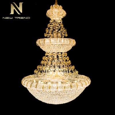 China Luxury Gorgeous Luxury Decoration LED Crystal Style Hotel Lobby Restaurant Chandelier for sale