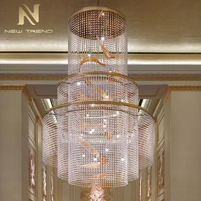 China Crystal Hotel Lobby Custom Large Modern Residential Luxury Project Decoration OEM Chandelier Light for sale