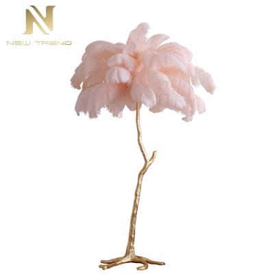 China New Design Modern Resin Feather Tree Shape Living Room Bedroom Decoration Modern Led Floor Lamp for sale