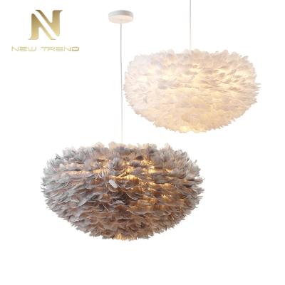 China Modern Style Decoration Feather 30cm 40cm 50cm 60cm Modern Indoor Chandelier Led Light for sale