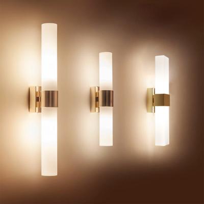 China Modern Indoor Metal Color Gold Metal Decoration Contemporary Style Acrylic Led Wall Lamp for sale