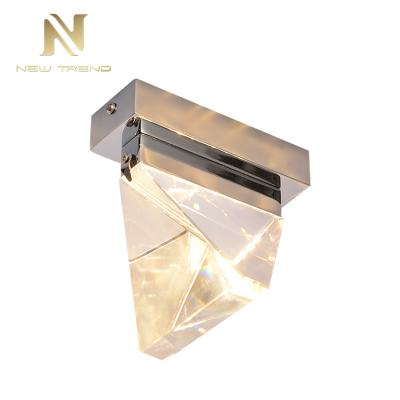 China Luxury Indoor Crystal Triangular Surface Mounted Light Surface Mounted Modern Led Ceiling Light for sale