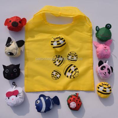 China 190t Bee Reusable Polyester Eco-Friendly Folding Promotional Collapsible Shopping Tote Bag for sale