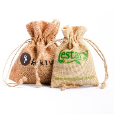 China Small Recyclable Organic Drawstring Hemp Burlap Making Gift Pouch Canvas Bag For Jewelry Watch Gifts for sale