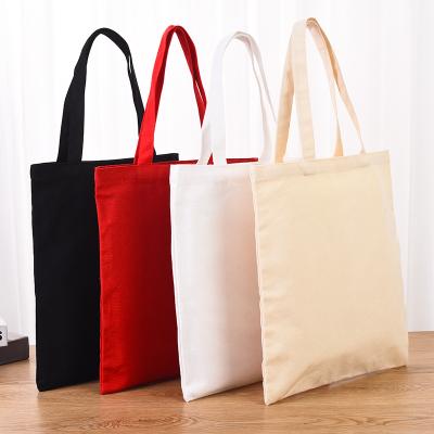 China Wholesale Reusable Handled Logo Print Cheap Plain Eco Canvas Cotton Shopping Tote Bags for sale