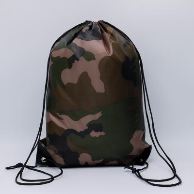 China Custom Drawstring Bag Reusable Logo Sublimation Camo Army Gymsack Gift Bag Military Backpack for sale