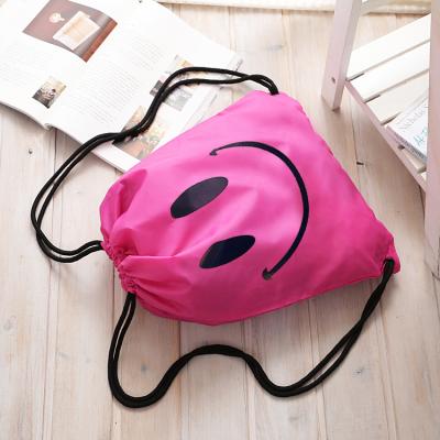 China Promotional Rope Handle Factory Polyester 210D/190T Drawstring Gift Backpack Bag for sale