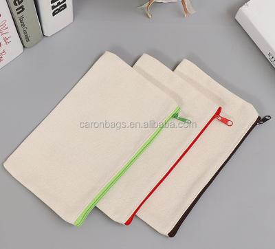 China Schools & Offices Wholesale Custom Promotional Simple Canvas Pencil Case With Zipper for sale