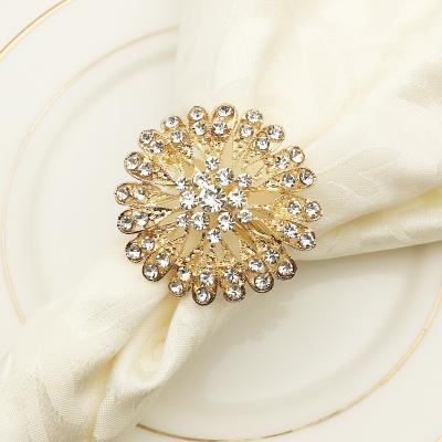 China Wholesale Metal Table Decoration Bling Rhinestone Wedding Napkin Ring for sale