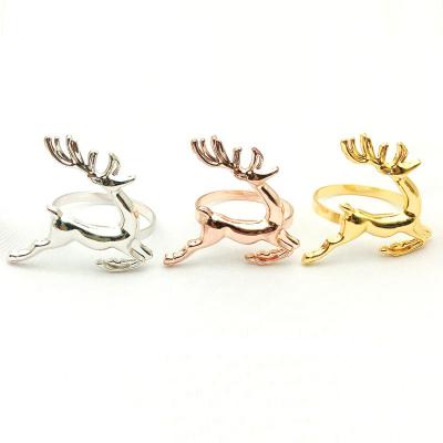 China Metal Reindeer Napkin Ring Buckle For Christmas Dinning Table Deer Napkin Rings for sale