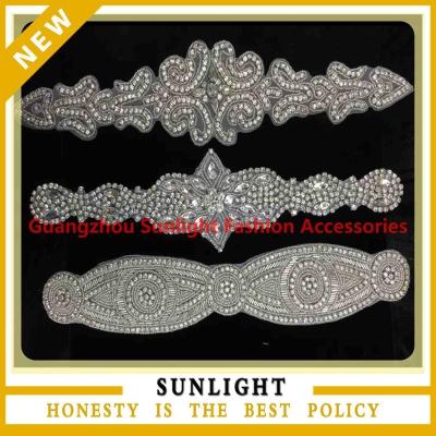 China Large Viable Beaded Bridal Sash Sash Appliques For Wholesale for sale