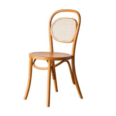 China Contemporary Wholesale Durable Restaurant Natual Rattan Dining Chairs Foldable Wood Chair For Events for sale