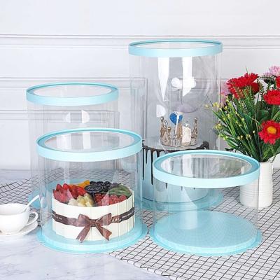 China High Quality Recycled Materials Square Cake Box With Lid Clear Transparent Tall Wedding Cake Package Boxes 700001-3 for sale