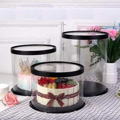 China Transparent Recycled Materials Take Away Hot Sale Fashionable Custom Printed Eco-Friendly Plastic Transparent Cake Boxes Cake Boxes 700001-5 for sale