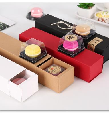 China Recycled Materials Kraft Paper Bakery Pastry Donut Cupcake Dessert Box Packaging With Clear Viewfinder for sale