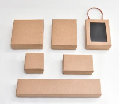 China Recycled Materials Slip Empty Drawer Kraft Cardboard Paper Jewelry Packaging Box Newly Folding Cardboard To Draw Slip Gift Boxes for sale