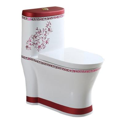 China Wholesale Modern Red Gold Color Toilet Splash Toilet Modern Red Super Spiral Tier Integrated Anti-Block for sale