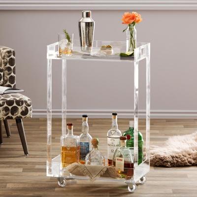 China Hotel Trolley Clear Perspex Trolley Acrylic Bar Cart for sale