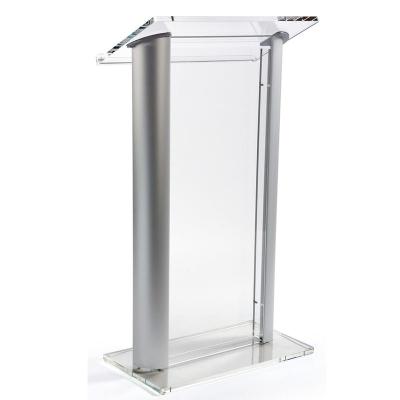 China Commercial Modern Plexigass Church Furniture Lectern Lucite Acrylic Lectern Podium With Frosted Panel for sale