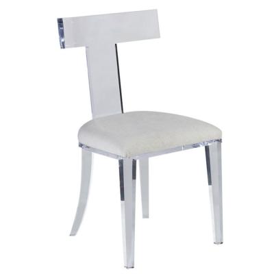 China Contemporary Acrylic Dining Chair Perspex Lucite Banquet Chair With Cushion for sale