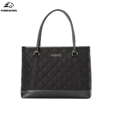 China Fashion Kingsons bag custom business hand nylon tote bag lady notebook daypack PU leather bag 15.6 inch laptop for women for sale