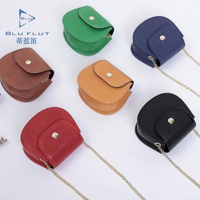 China New Trend Fashion Metal Color Girl Messenger Office Bags Women Mini Multi Chain Bag Daily Flip Leather Cross - Body Shoulder Bag for sale