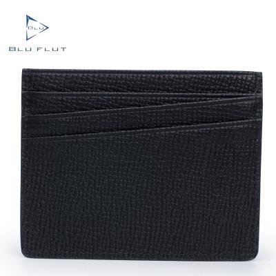 China RFID Blu Flut 2021 Real Hot Sale RFID Cowhide Leather Card Holder Credit Card Wallet Holder Unisex ID Card Holders Coin Purse for sale