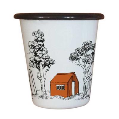 China 2021 New Chinese Style Enamel Mug Dye Viable Sublimation DIY Mug Custom Travel Without Handle for sale