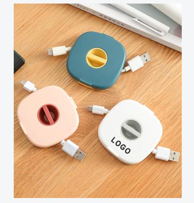 China Portable Organizer Desktop Stand Management Box for Earphone and Charging Cable, Rotating Cable Storage and Phone Stand for sale