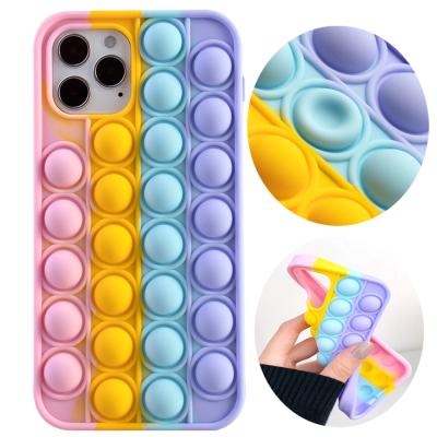 China Silicion Relaxing Bubble Busy Person Toys Phone Case Soft Push Pops Up Case For iphone 12 pro max for sale