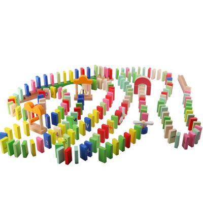 China Hot Children's Educational Toys Products Wooden Educational Toys Color Domino Squares Chess Board Games Standard Brain Toys for sale